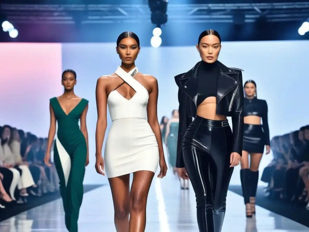 Moda inclusiva del futuro: desfile diverso y vanguardista en 2023 Desfile futurista de modelos con tendencias moda inclusiva 2023