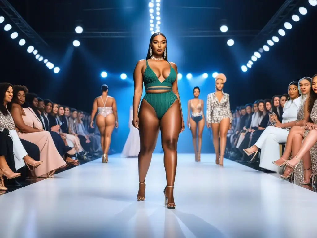 Desfile inclusivo de moda: celebrando la diversidad en la pasarela Desfile inclusivo con modelos de diversos cuerpos y tendencias de moda, celebrando la diversidad en la pasarela