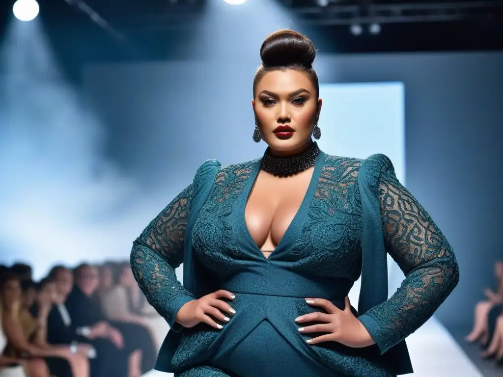 Desfile inclusivo de moda con modelos plussize empoderadas Desfile inclusivo con modelos diversos y empoderados, luciendo moda moderna y elegante