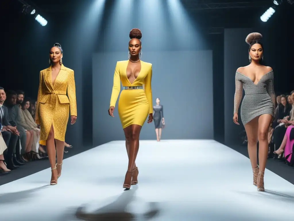 Desfile inclusivo: moda, diversidad y éxito en 8k Desfile inclusivo con modelos de diversas etnias, cuerpos y géneros caminando confiados en la pasarela