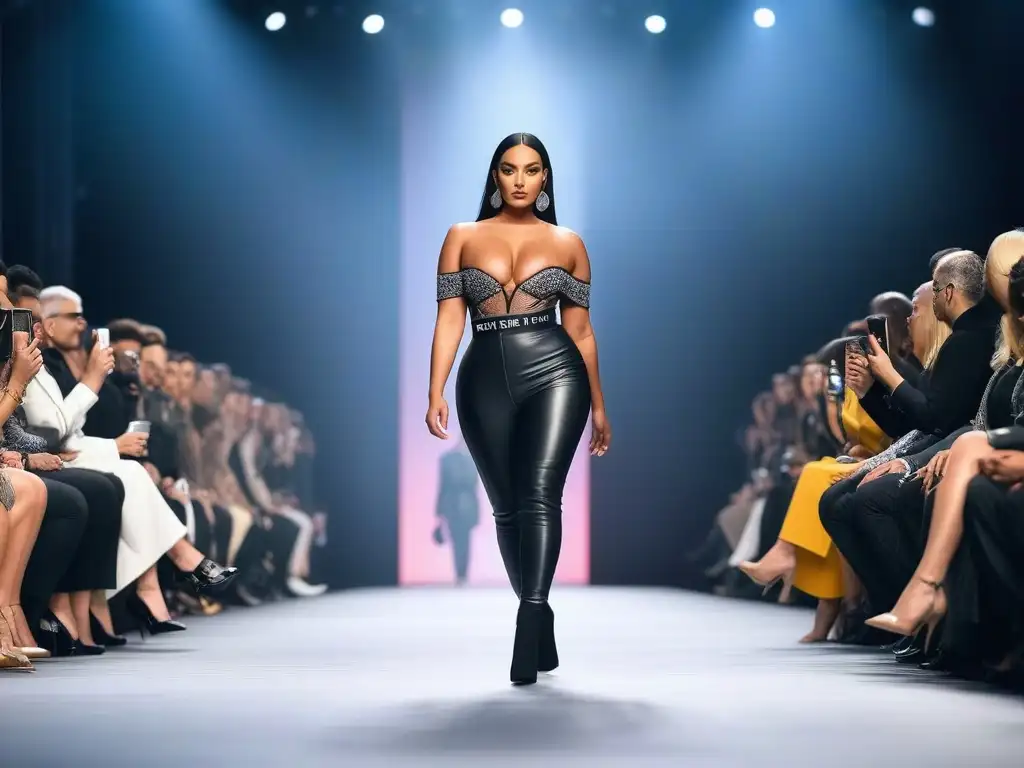 Desfile de moda inclusivo: diversidad y sostenibilidad en la pasarela Desfile de influencers de moda sostenible inclusiva, diversidad y estilo en pasarela minimalista