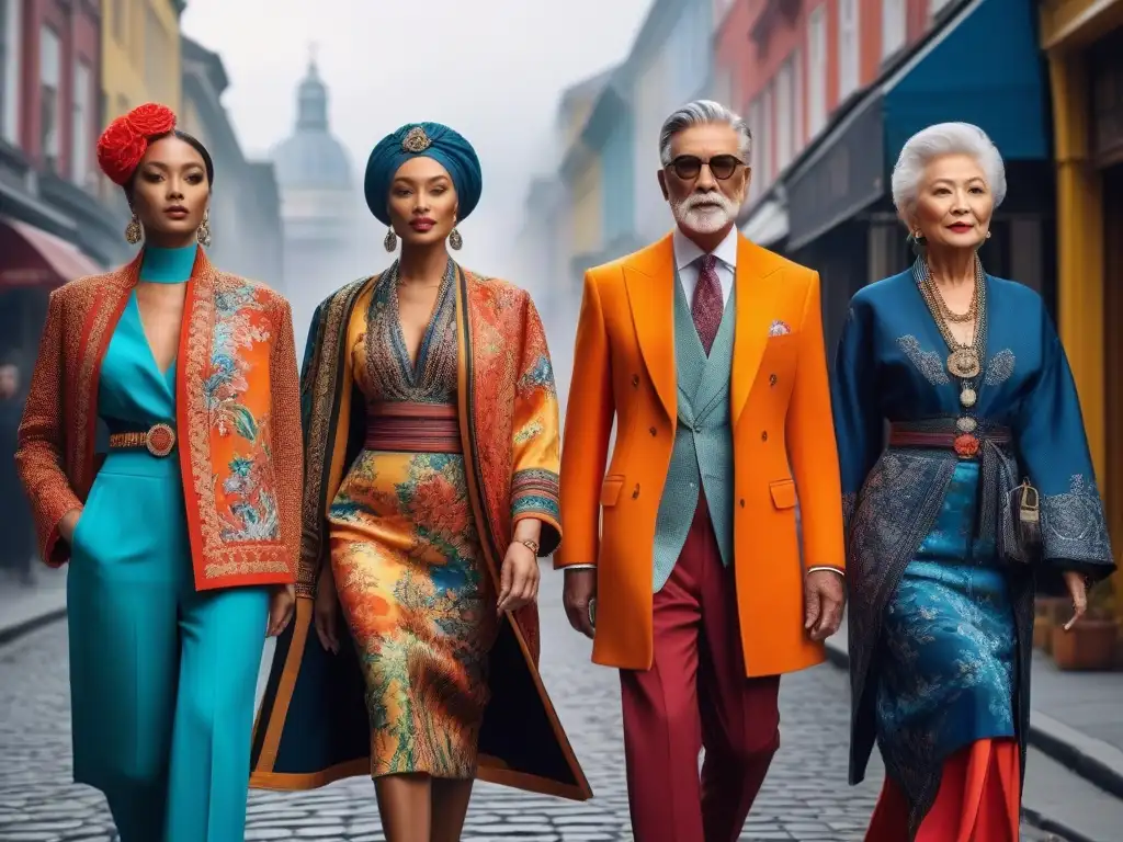 Moda senior internacional: fusión de tradición y modernidad en la ciudad Un desfile de moda senior internacional fusiona tradición y modernidad en vibrante ciudad