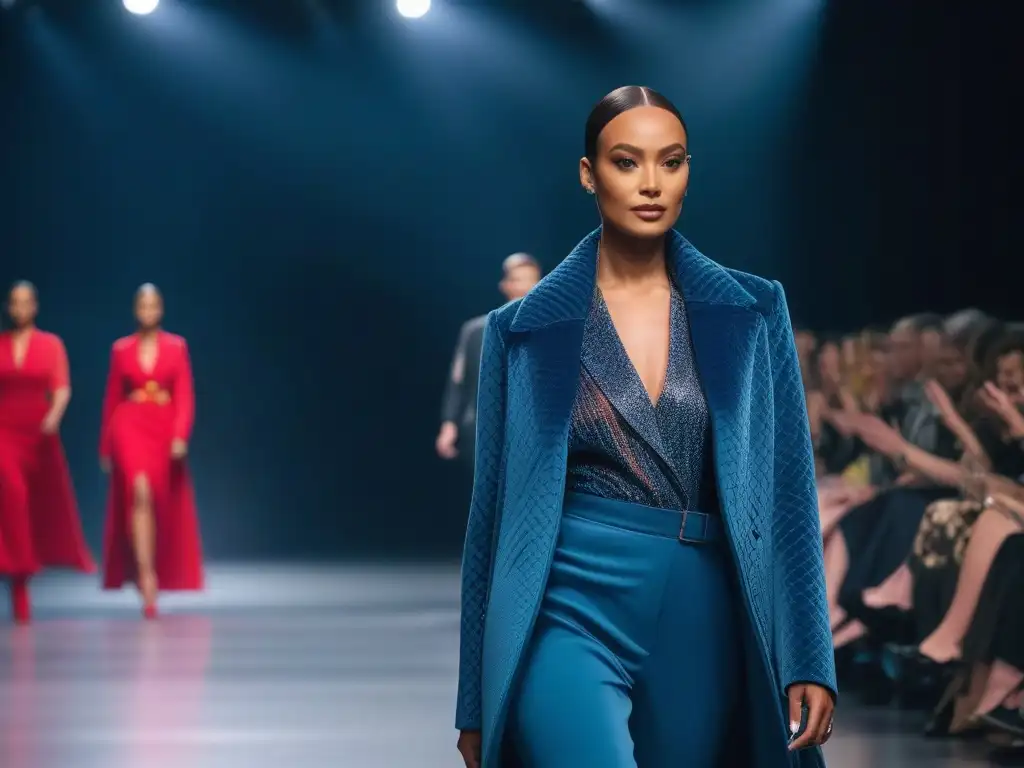Desfile inclusivo de moda adaptativa: diversidad y estilo Desfile de moda adaptativa elevando autoestima e identidad de diferentes culturas y habilidades en un escenario futurista vibrante