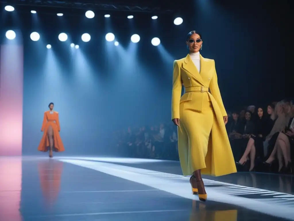 Desfile inclusivo: moda adaptativa celebra diversidad Desfile de moda adaptativa para todos cuerpos en escenario inclusivo y futurista