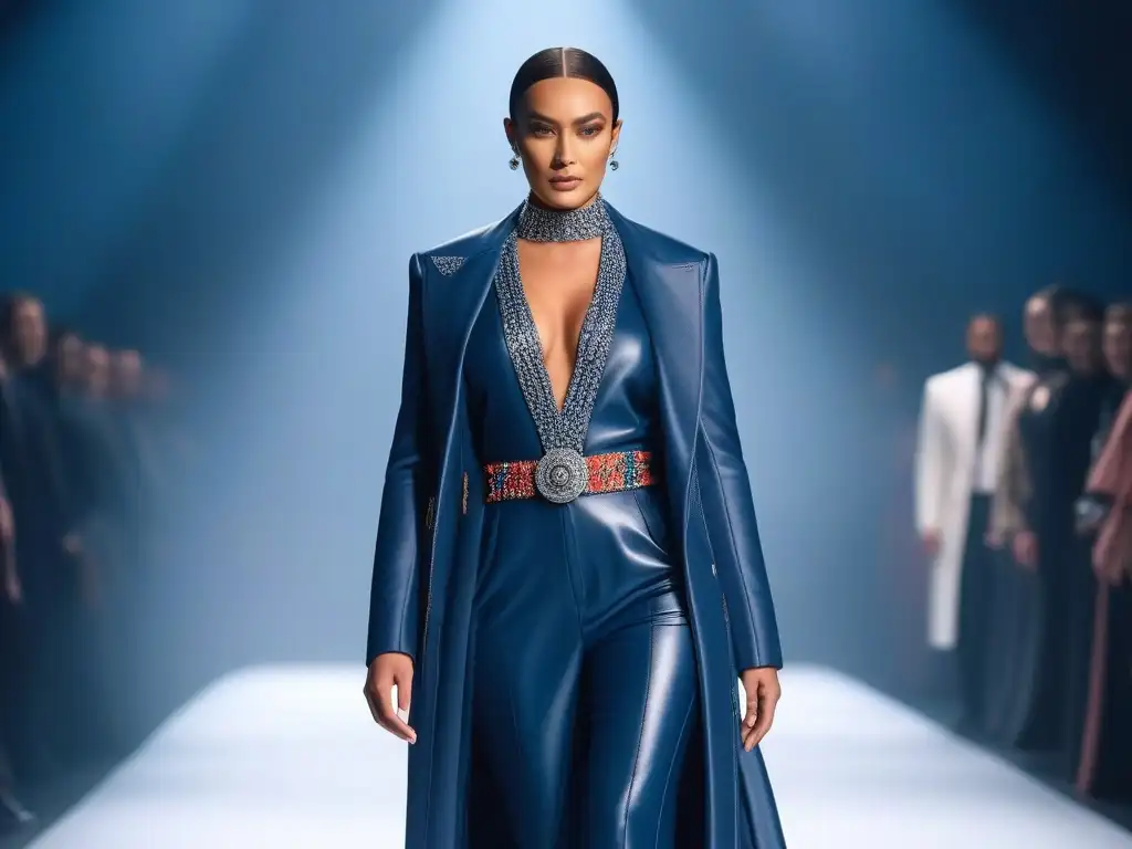 Pasarela inclusiva: moda adaptativa para todos Desfile de moda adaptativa inclusiva y diversa en pasarela futurista