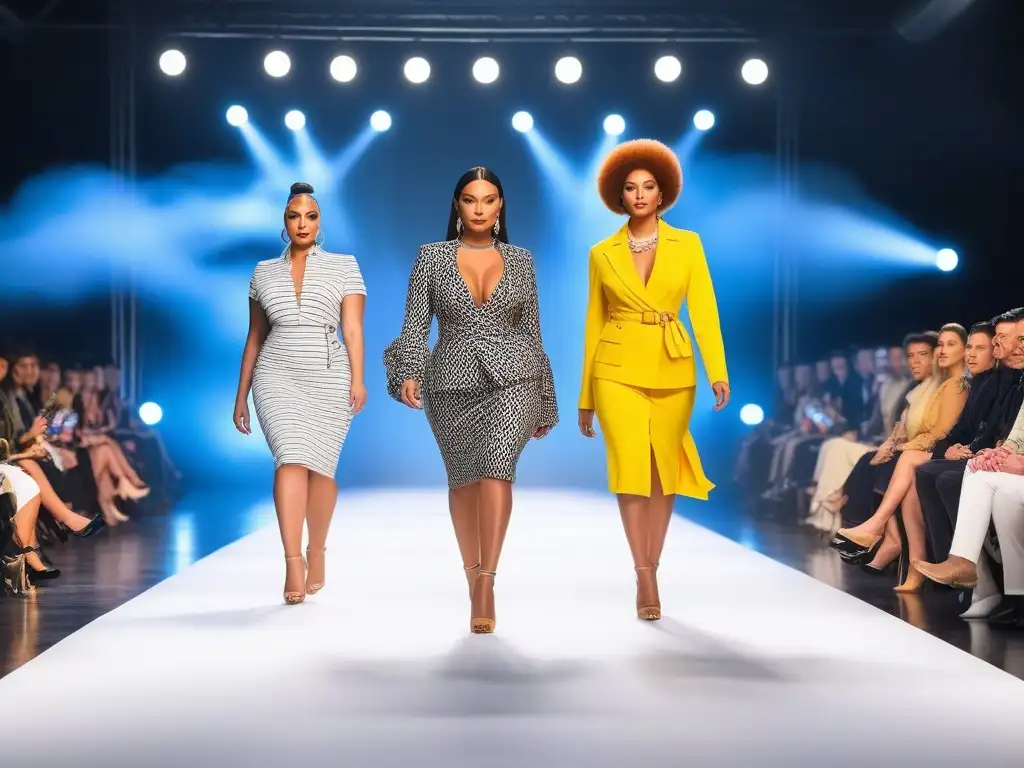 Desfile inclusivo: moda adaptativa con diversidad Desfile de moda adaptativa inclusiva para todos: modelos diversos caminan con confianza por la pasarela, reflejando inclusión y estilo