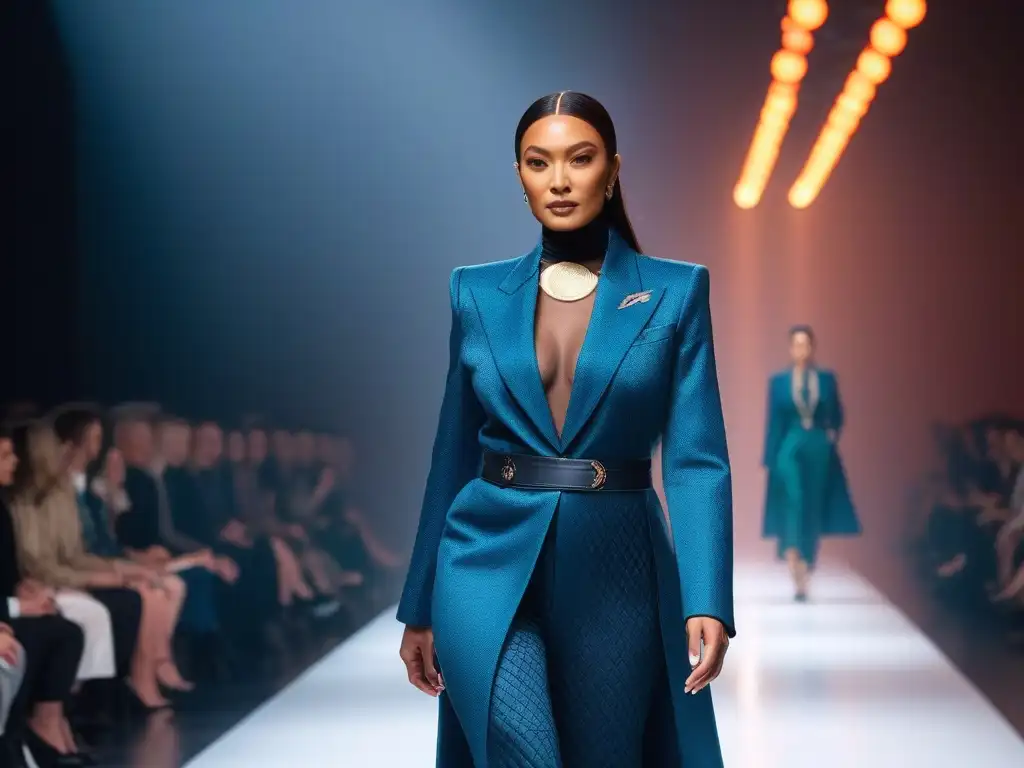 Desfile de moda inclusivo: diversidad de estilos y necesidades Desfile de moda adaptativa inclusiva y diversa en una pasarela futurista con luces vibrantes