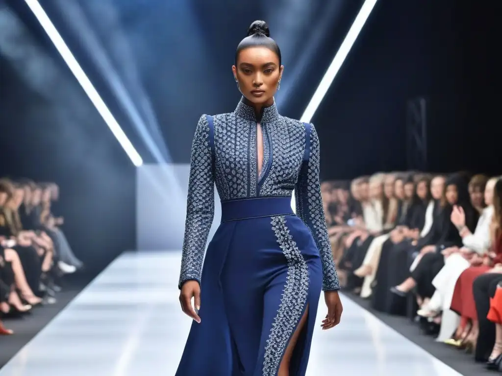 Desfile inclusivo: moda adaptativa para todos en la pasarela futurista Un desfile de moda adaptativa inclusiva y diversa, donde modelos exhiben diseños con confianza en una pasarela futurista