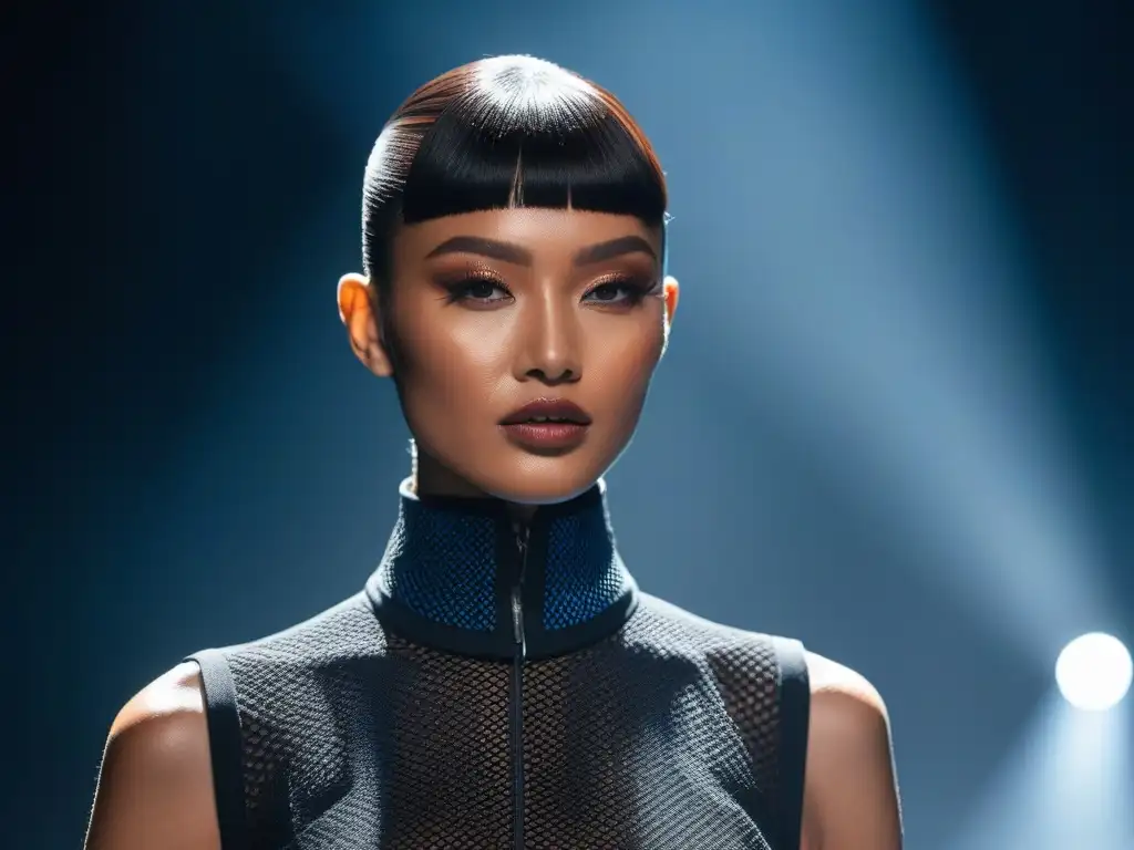 Desfile de moda inclusiva: diversidad y empoderamiento en la pasarela futurista Desfile de moda adaptativa: modelos diversos en pasarela futurista, irradiando belleza e inclusividad