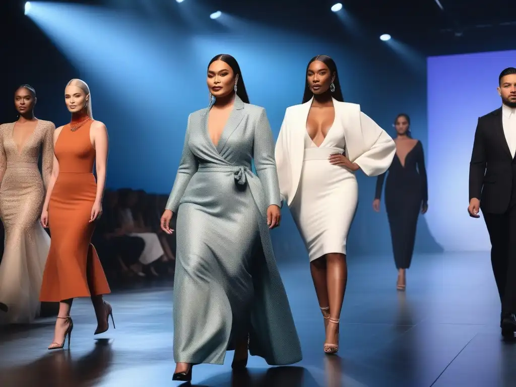 Desfile inclusivo: moda adaptativa y diversidad en la pasarela Desfile de moda adaptativa con modelos diversos desfilando con elegancia y estilo en un evento destacado