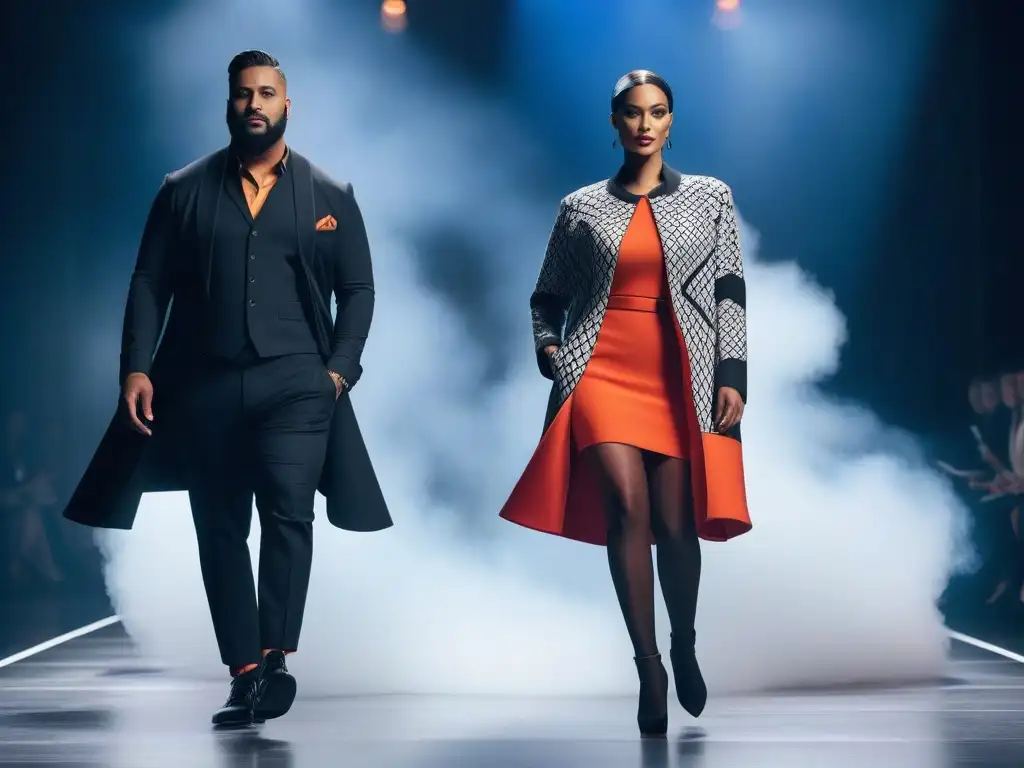 Desfile inclusivo de moda adaptativa: diversidad y empowerment Desfile de moda adaptativa para personas con discapacidad: diversidad y estilo empoderado en una pasarela futurista