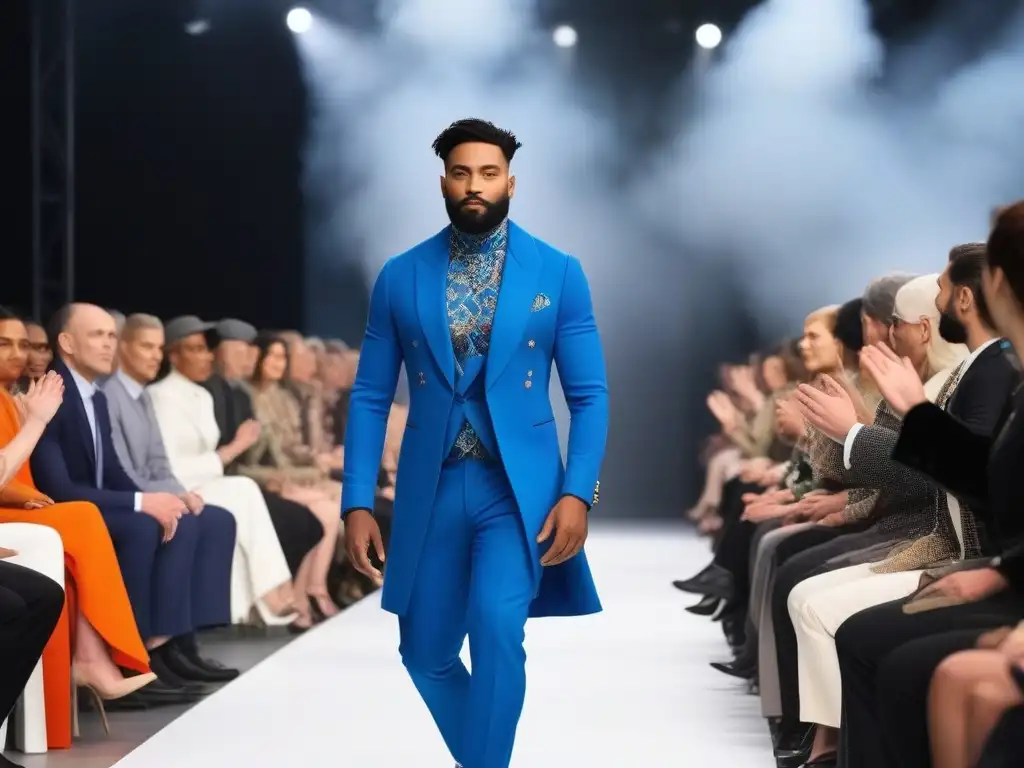Desfile de moda inclusiva: empoderamiento y diversidad Desfile de moda adaptativa: personas de todas las edades, géneros y habilidades lucen prendas únicas, potenciando autoestima e identidad