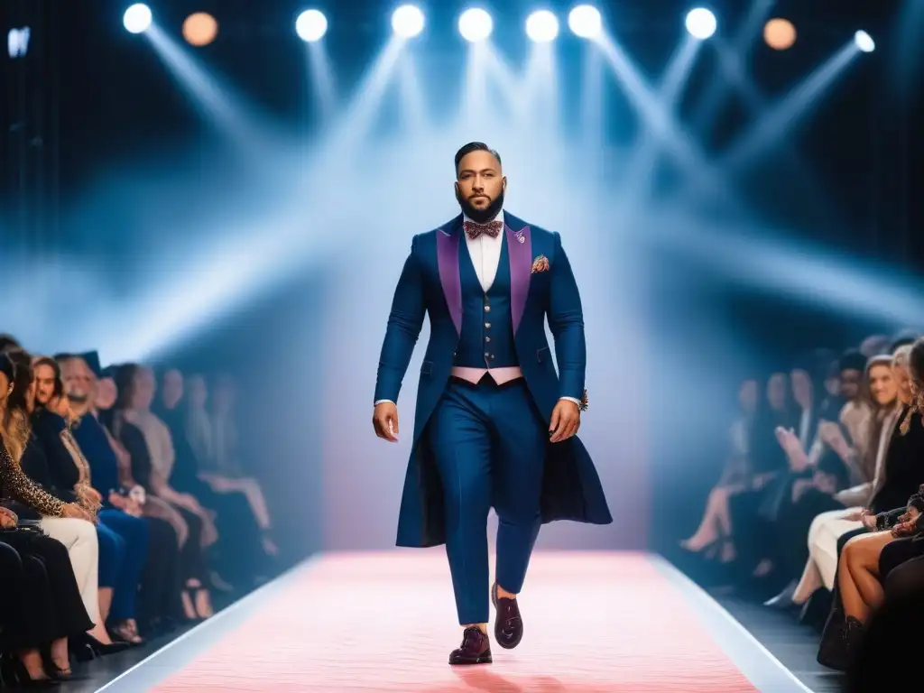 Desfile de moda inclusiva: empoderamiento y elegancia adaptativa Desfile de moda adaptativa con personas discapacidades mostrando elegancia y empoderamiento en la pasarela