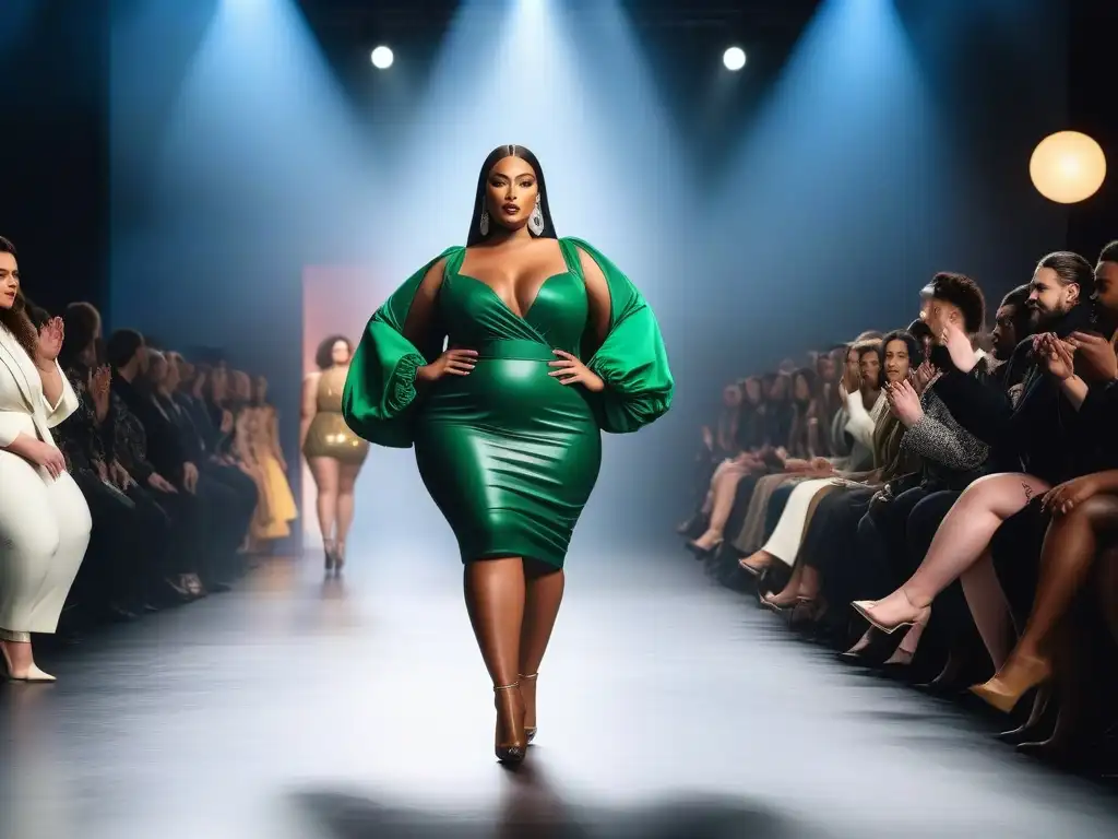 Desfile inclusivo: modelos plus size empoderadas Desfile de moda plus size celebra autoestima y aceptación con diversidad de modelos seguras y empoderadas en la pasarela