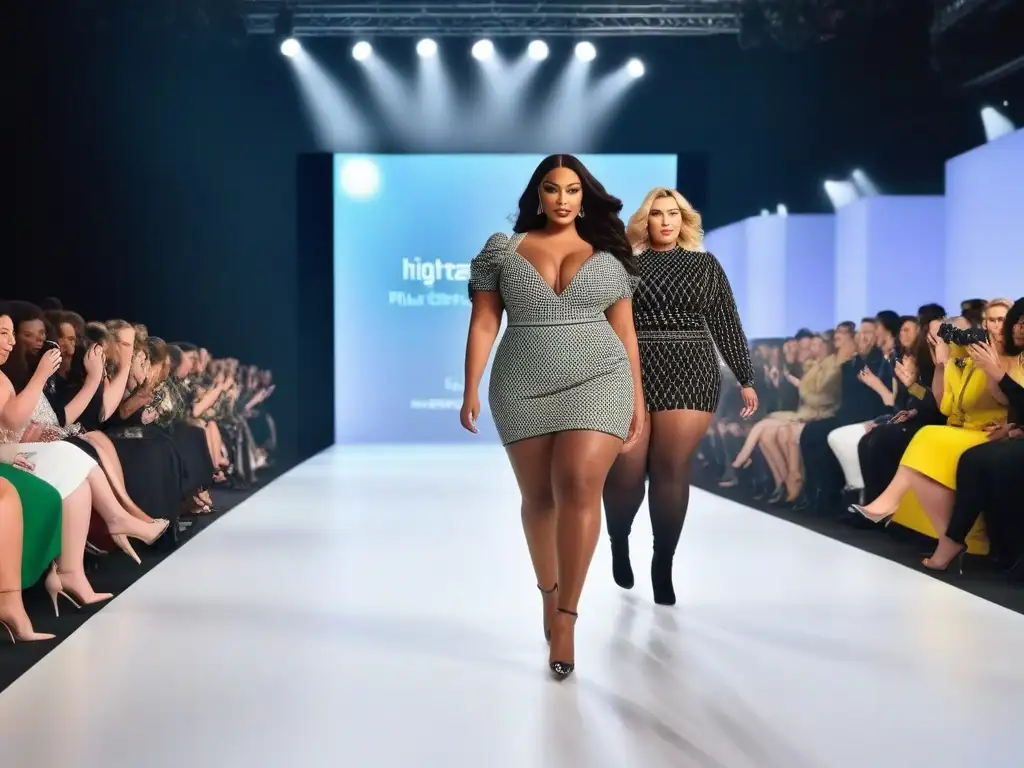 Desfile de moda plussize: empoderamiento y estilo en pasarela Desfile de moda plus size redefiniendo autoestima con modelos seguras y empoderadas en la pasarela