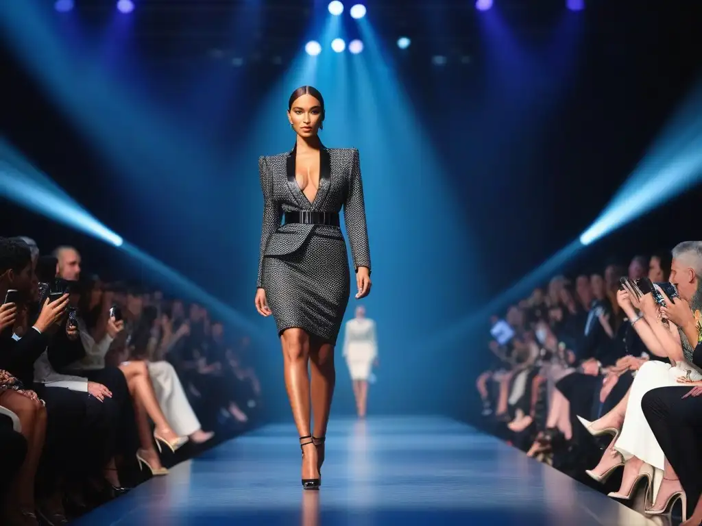 Desfile de famosos altos en tendencia Un desfile de moda con celebridades altas influenciadoras, destacando elegancia y estilo