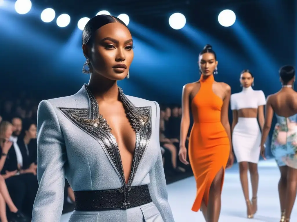 Desfile de moda inclusivo y empoderador Un desfile de moda colaborativa con modelos diversos de diferentes etnias y estilos, celebrando la individualidad
