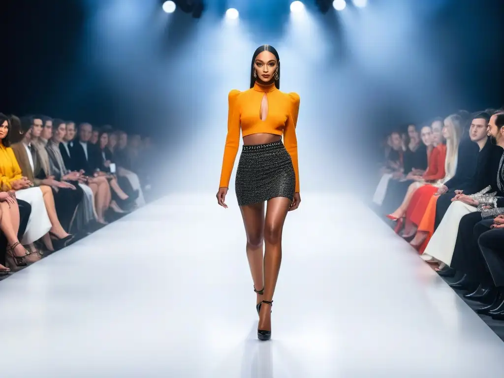Desfile de moda multicultural: diversidad y estilo Desfile de moda con representación cultural diversa en un escenario vibrante y moderno