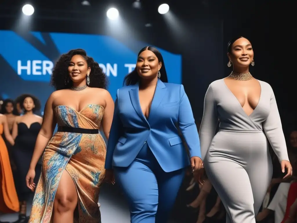 Desfile inclusivo: diversidad y empoderamiento en la pasarela Desfile de moda diversa con modelos de distintos tipos de cuerpo y colores de piel, mostrando inclusividad en la moda diversa