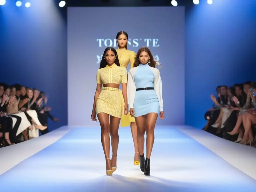 Desfile de moda petite: diversidad y empoderamiento en la pasarela Desfile de moda petite con diversidad corporal, modelos seguras y empoderadas luciendo outfits modernos
