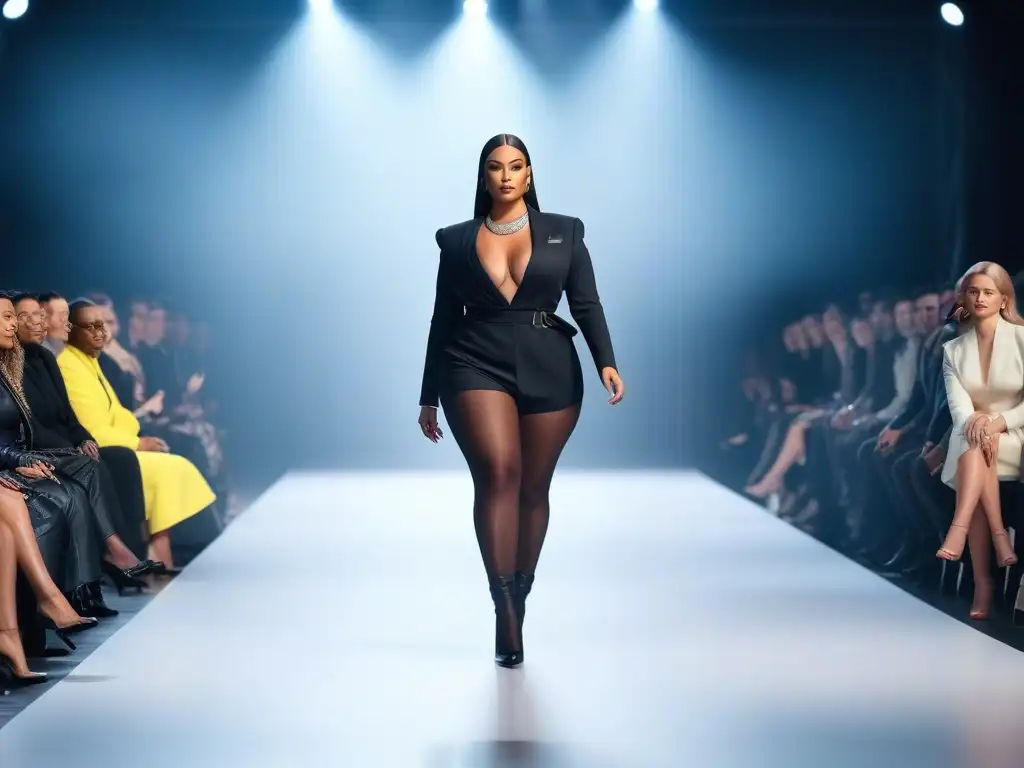 Desfile de moda inclusivo con diversidad de cuerpos y estilos Desfile de moda celebrando Diversidad corporal en la moda con modelos de diferentes tallas y estilos