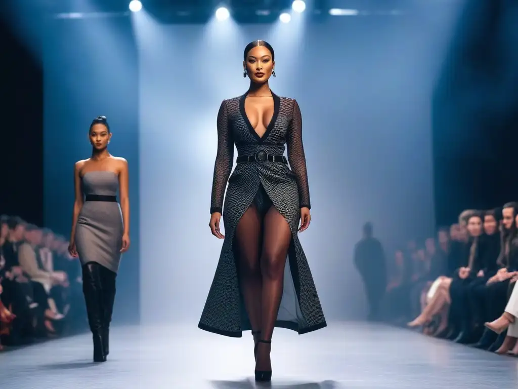 Desfile de moda petite: diversidad y empoderamiento Desfile de moda petite con diversidad corporal: modelos étnicas y de distintas formas y tallas lucen diseños inclusivos, empoderadas y elegantes