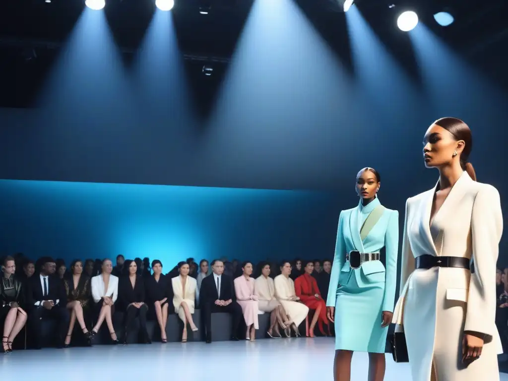 Desfile Lanvin: Celebrando la diversidad con elegancia Un desfile de moda de Lanvin con diversidad de tallas y etnias, realzando la inclusividad y empoderamiento en la alta costura