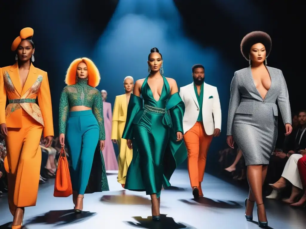 Desfile de moda inclusivo: diversidad, empoderamiento y belleza Desfile de moda diverso con modelos empoderados, mostrando la belleza de la inclusión y el cambio de percepciones en la industria