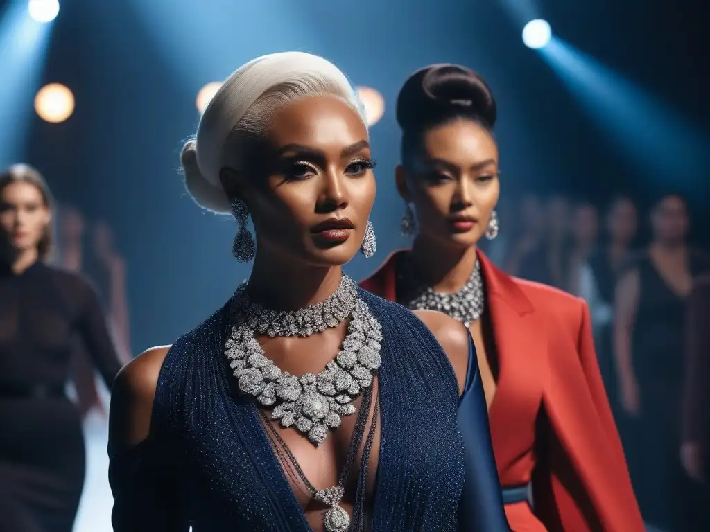 Diversidad y estilo en la pasarela: moda ética inclusiva Desfile de moda ética diversa y inclusiva con modelos de diferentes edades, etnias y tipos de cuerpo mostrando confianza y diversidad en la pasarela