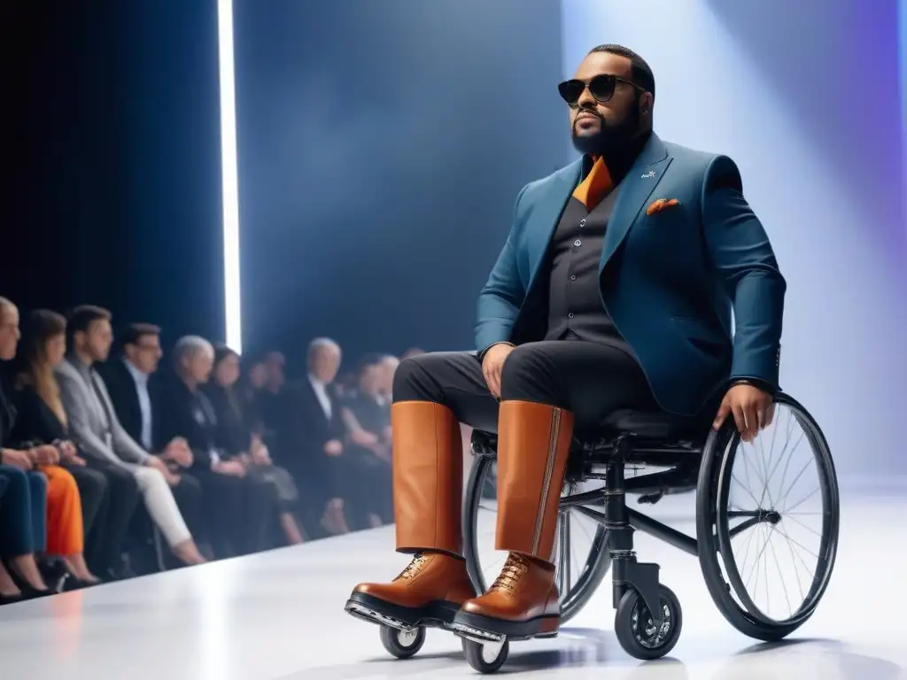 Moda adaptativa futurista para personas con discapacidad Desfile de moda futurista con ropa adaptable para discapacidad