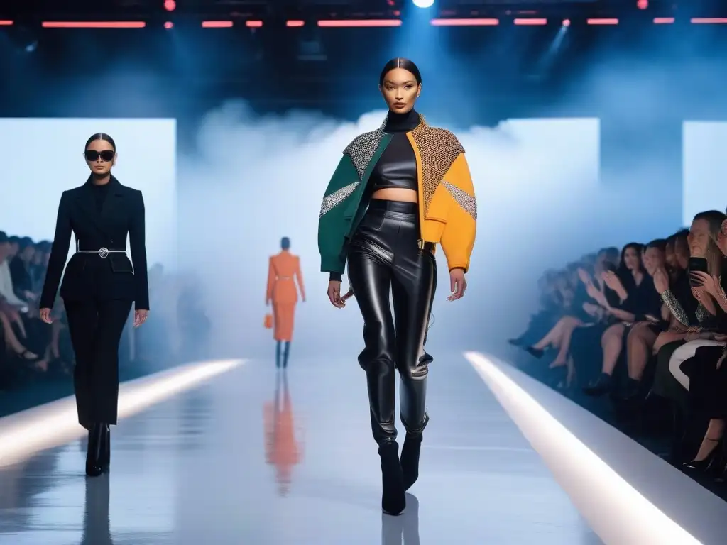 Desfile de moda futurista con modelos empoderados Un desfile de moda sin género: Diseñadores líderes presentan propuestas vanguardistas en una pasarela futurista