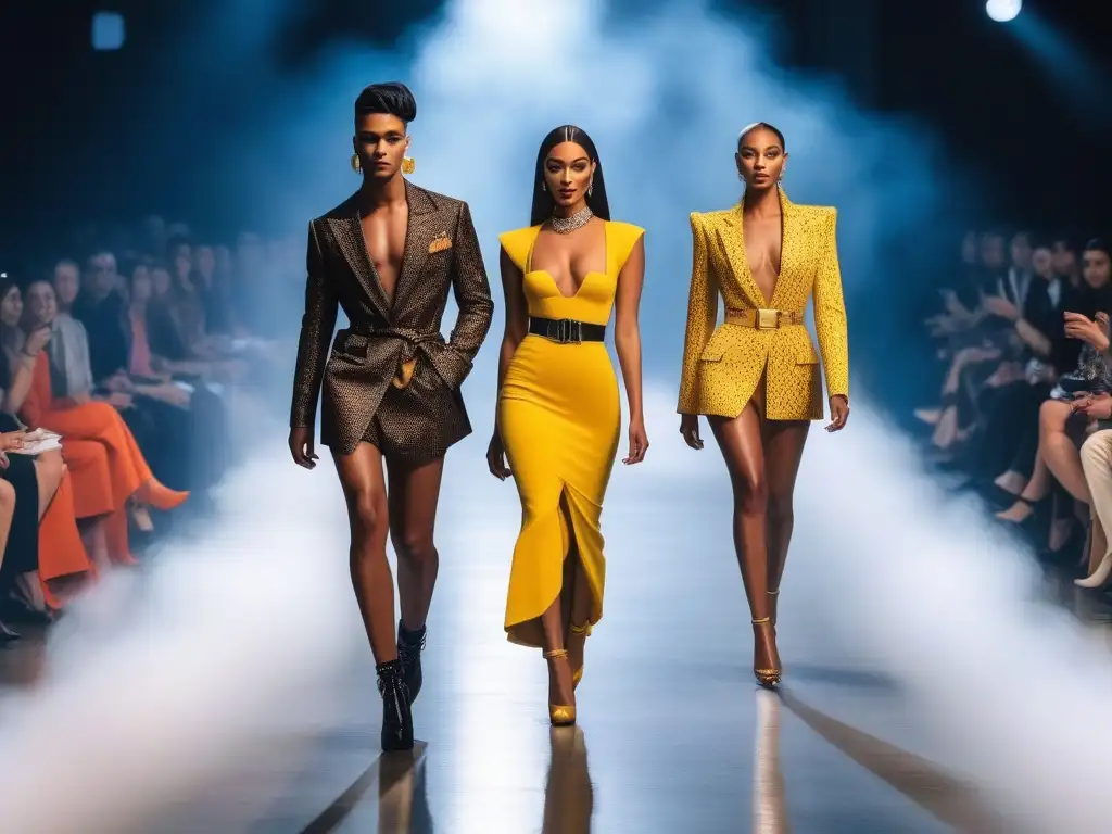 Desfile de moda inclusivo inspirado en Prince Desfile de moda sin género y diversidad: modelos diversos lucen piezas vanguardistas inspiradas en el estilo icónico de Prince