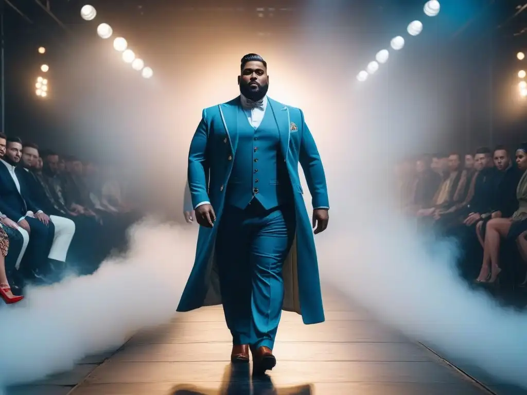 Desfile de moda pluzsize: modelos masculinos rompen estereotipos Desfile de moda plus size para hombres con estilo y confianza en pasarela brillante