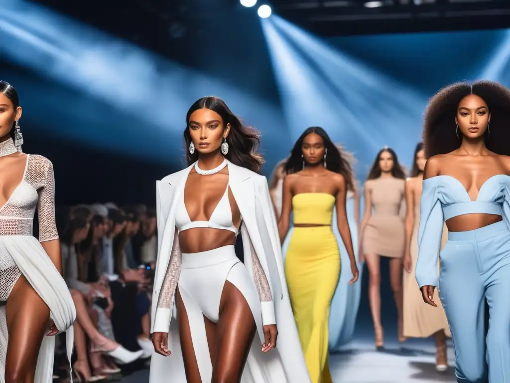 Desfile de moda: accesorios de protección solar innovadores y estilosos Desfile de moda inclusiva con accesorios de protector solar elegantes y vanguardistas
