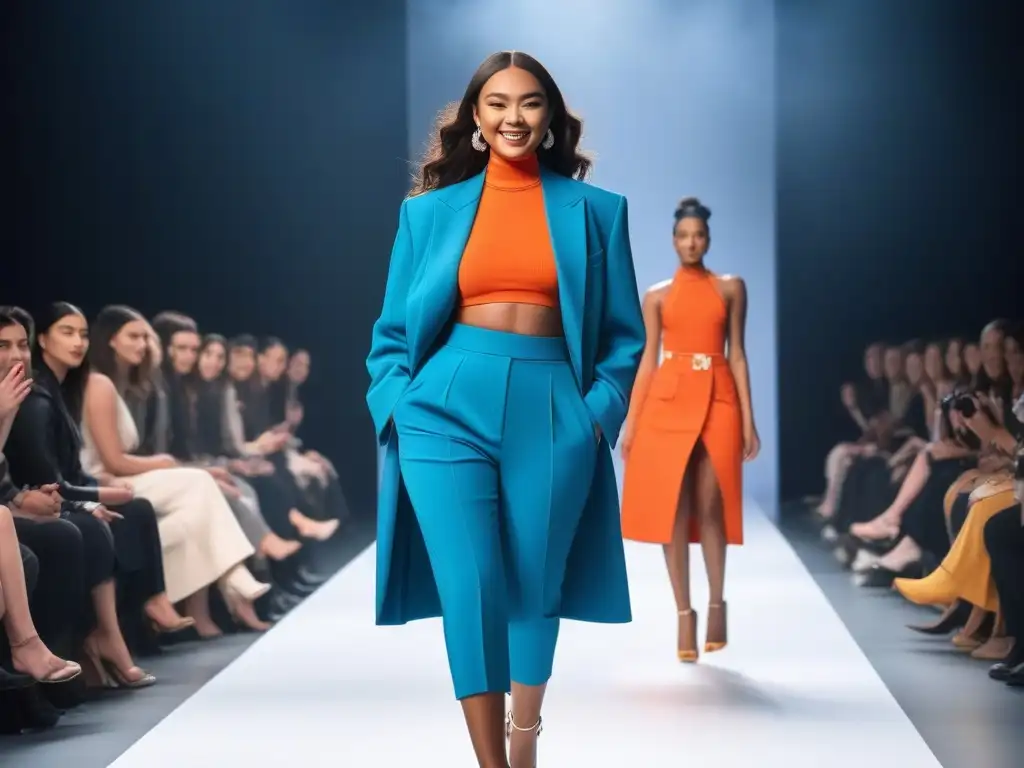 Desfile inclusivo: adolescentes confiados mostrando diversidad Un desfile de moda inclusiva para adolescentes muestra diversidad y potencia la autoestima, destacando la belleza de la individualidad