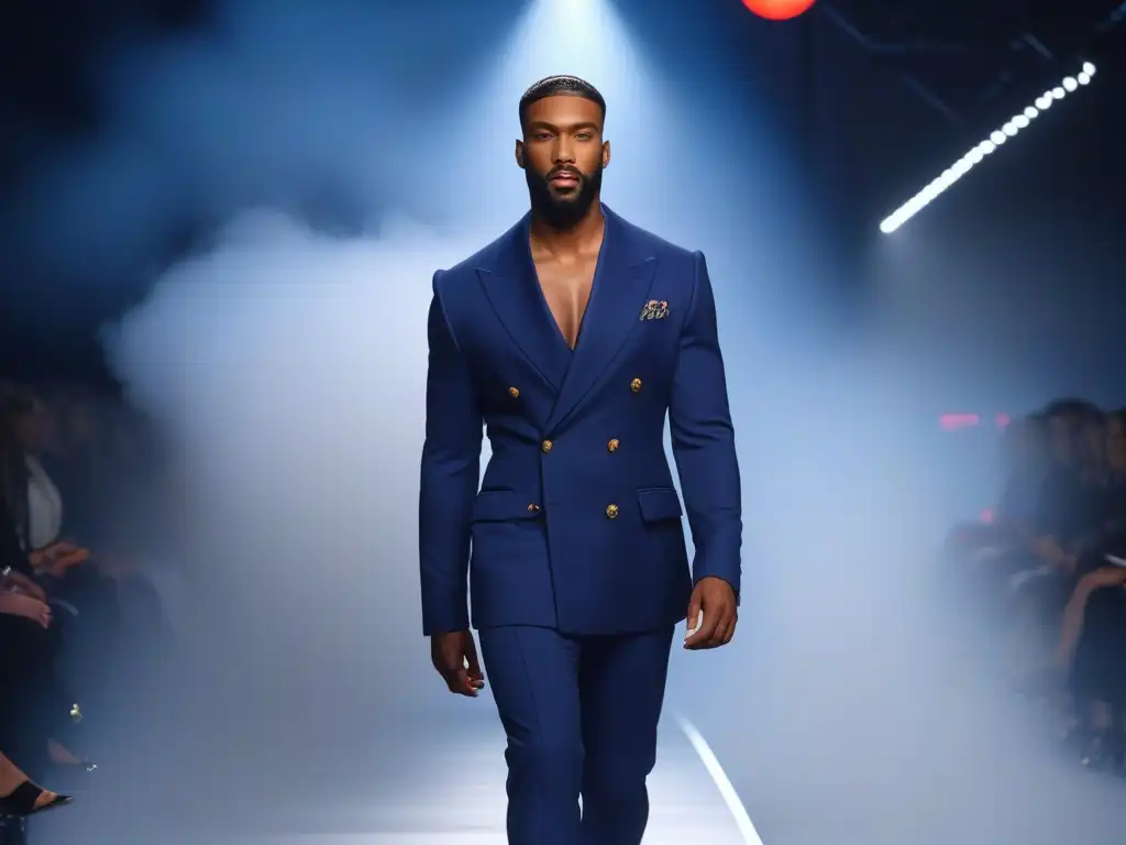 Desfile de moda alta: empoderamiento y diversidad en la pasarela Desfile de moda inclusiva para altos con modelos seguros y elegantes luciendo diseños chic y modernos en una pasarela brillante y contemporánea