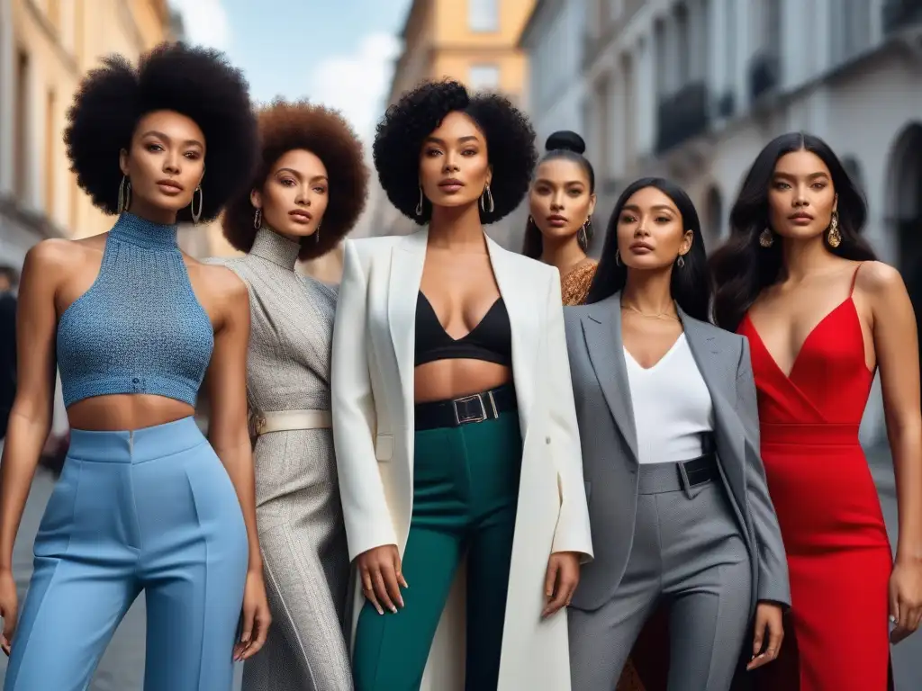 Moda inclusiva: diversidad y empoderamiento en la ciudad Un desfile de moda inclusiva para potenciar autoestima, con modelos diversos luciendo outfits chic en la ciudad