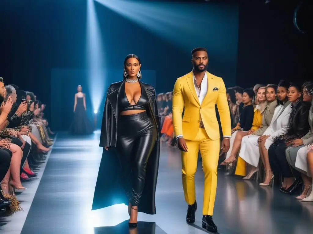 Desfile inclusivo: moda empoderadora para todos Desfile de moda inclusiva para potenciar autoestima con modelos diversos caminando con confianza en la pasarela