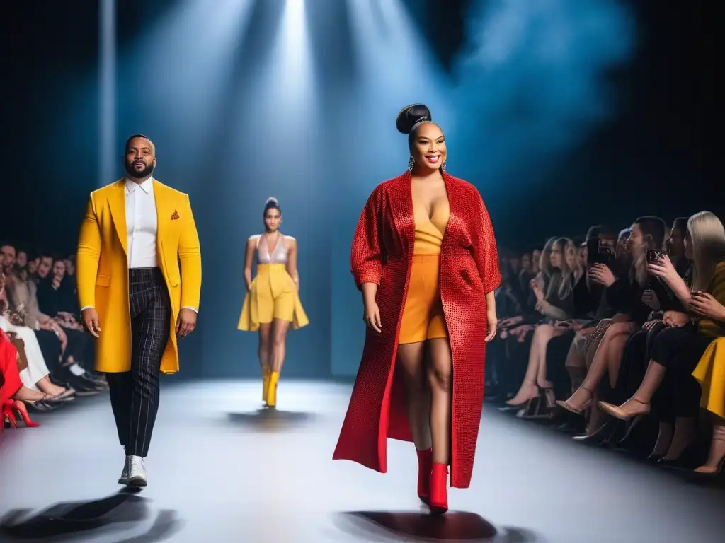 Desfile de moda inclusiva: diversidad y empoderamiento Desfile de moda inclusiva para potenciar autoestima con modelos diversos, seguros y radiantes en una pasarela vibrante