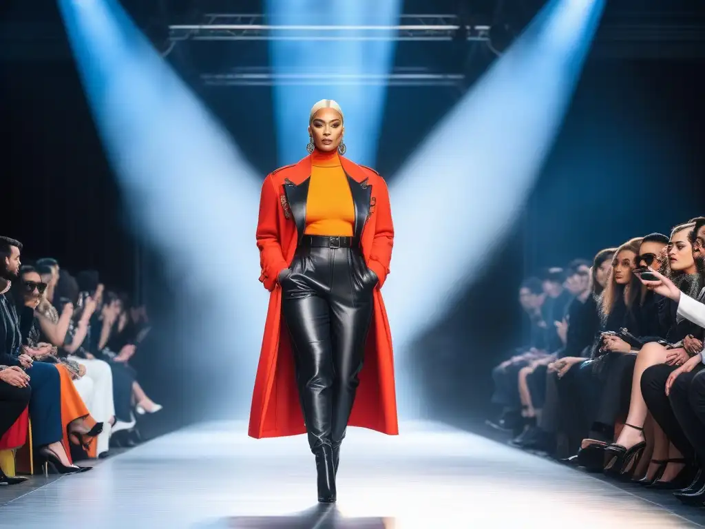 Desfile de moda inclusivo y empoderador LGBTQ+ Desfile de moda inclusiva para comunidad trans en una pasarela vibrante y moderna