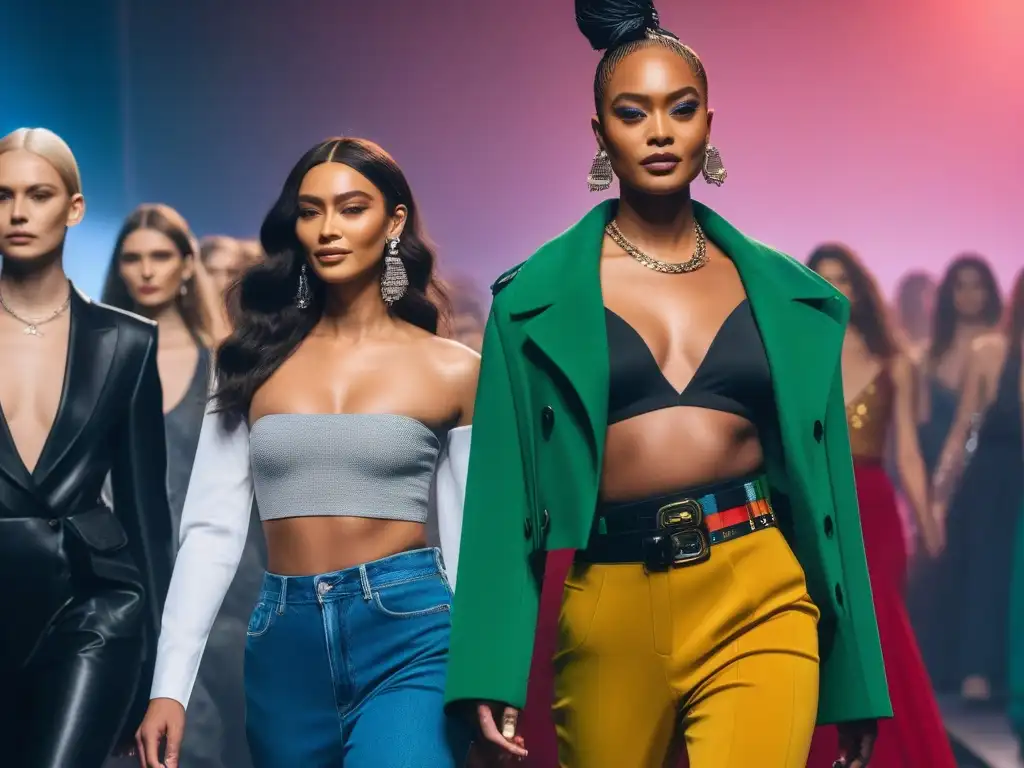 Desfile de moda inclusivo y empoderador con modelos trans y no binarios Desfile de moda inclusiva para comunidad trans con modelos confiados y únicos en la pasarela, aplaudidos por diverso público