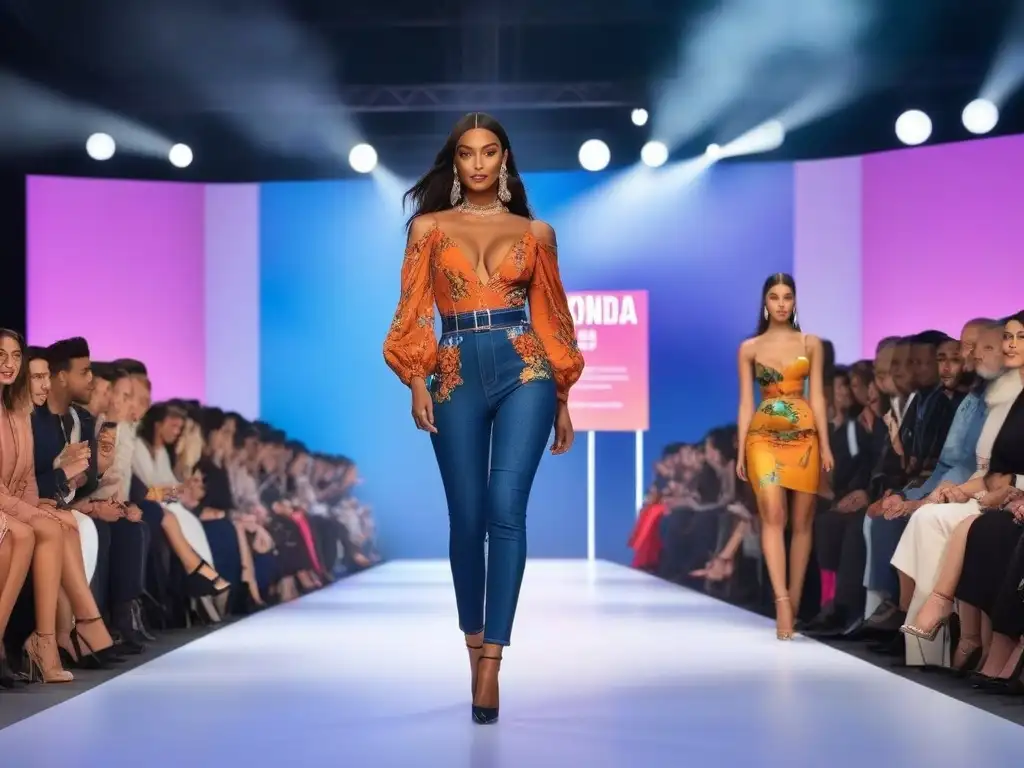 Desfile de moda inclusivo: Celebrando la diversidad en la pasarela Desfile de moda inclusiva para todos los cuerpos con modelos diversos luciendo elegantes y seguros en la pasarela