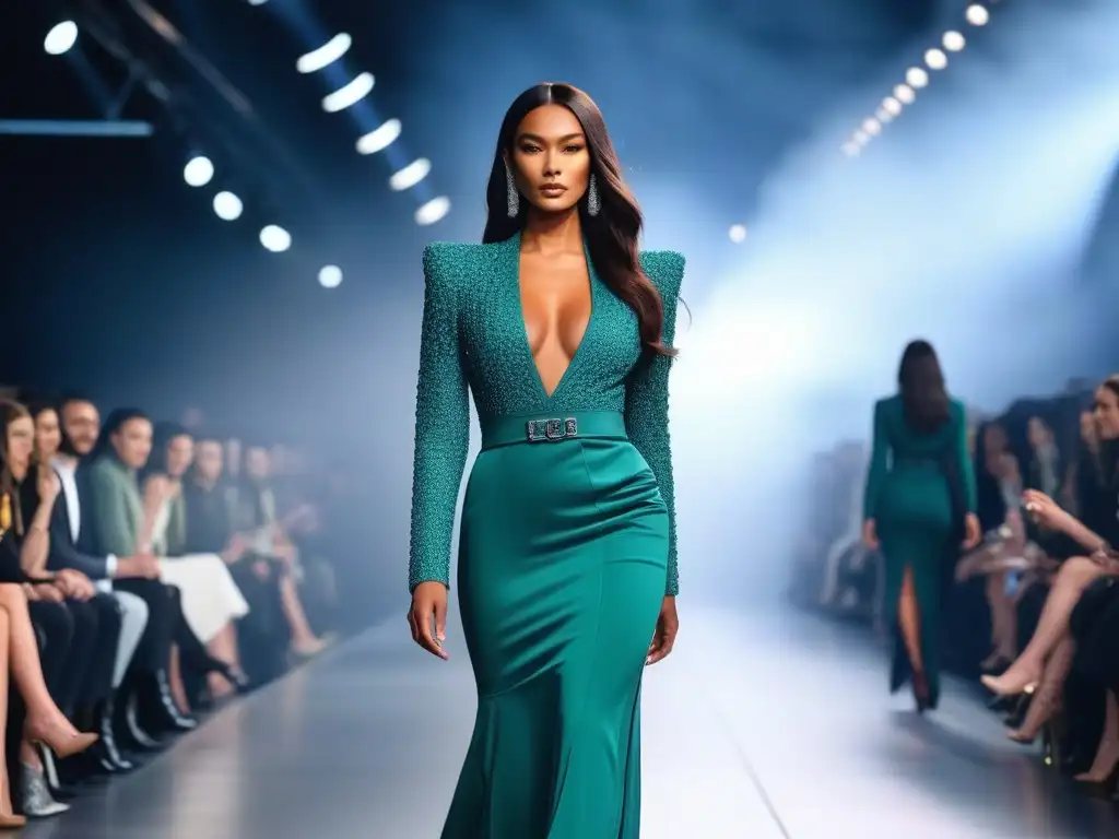 Desfile inclusivo: diversidad y empoderamiento en la pasarela Desfile de moda inclusiva para todos los cuerpos: modelos diversos caminando con confianza por la pasarela, irradiando empoderamiento y estilo