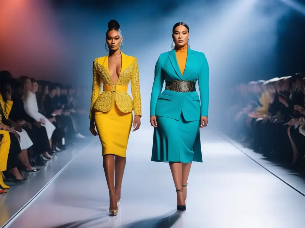 Desfile inclusivo: moda diversa y futurista Desfile de moda inclusiva para todos los cuerpos en una pasarela futurista y diversa