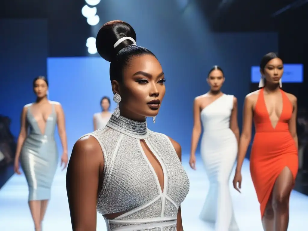 Desfile de moda inclusiva: modelos diversos empoderados en la pasarela Desfile de moda inclusiva para todos los cuerpos, modelos diversos exhiben confianza y estilo en la pasarela