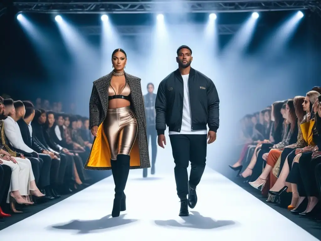 Desfile de moda inclusivo: diversidad y empoderamiento en la pasarela Desfile de moda inclusiva para todos los cuerpos: modelos diversos desfilando con confianza en la pasarela, empoderamiento y diversidad