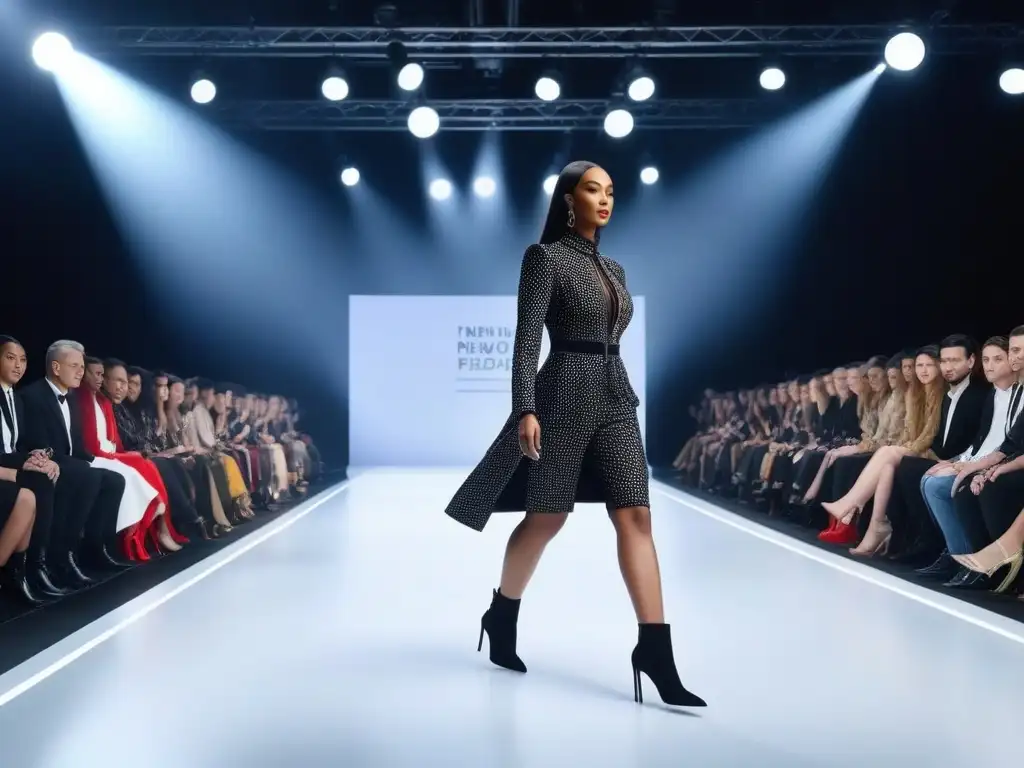 Desfile inclusivo: moda para todos, empoderamiento en la pasarela Desfile de moda inclusiva para todos los cuerpos con modelos seguros y empoderados en una pasarela iluminada