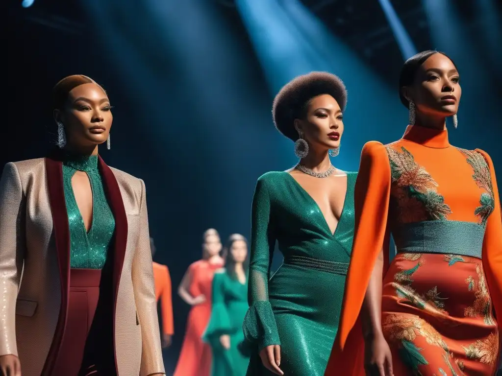 Desfile de moda inclusiva: diversidad en la pasarela Un desfile de moda inclusiva para todos cuerpos, donde modelos diversos lucen diseños modernos con confianza