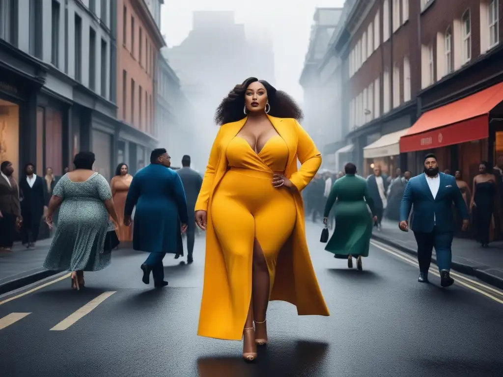 Moda inclusiva: diversidad y estilo en la ciudad Un desfile de moda inclusiva para todos los cuerpos en la vibrante calle urbana