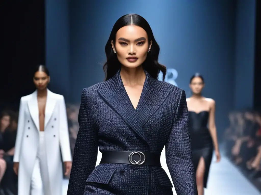 Desfile Armani: Diversidad y Empoderamiento en la Moda Inclusiva Desfile de moda inclusiva para todos los cuerpos con modelos diversos exhibiendo confianza y elegancia en la pasarela de Armani